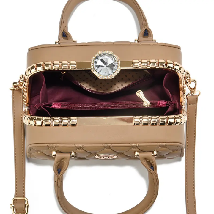 Camel luxury quilted bag