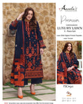 Aneela,s - 3pc LAWN Embroidered with Printed Diamond Dopata
