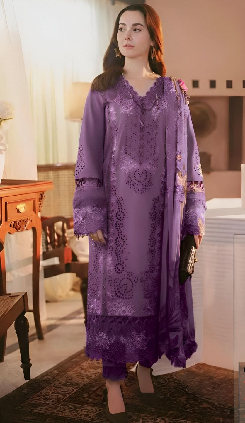 JADE - 3pc Lawn Embroidered with Digital Print Diamond Dopatta