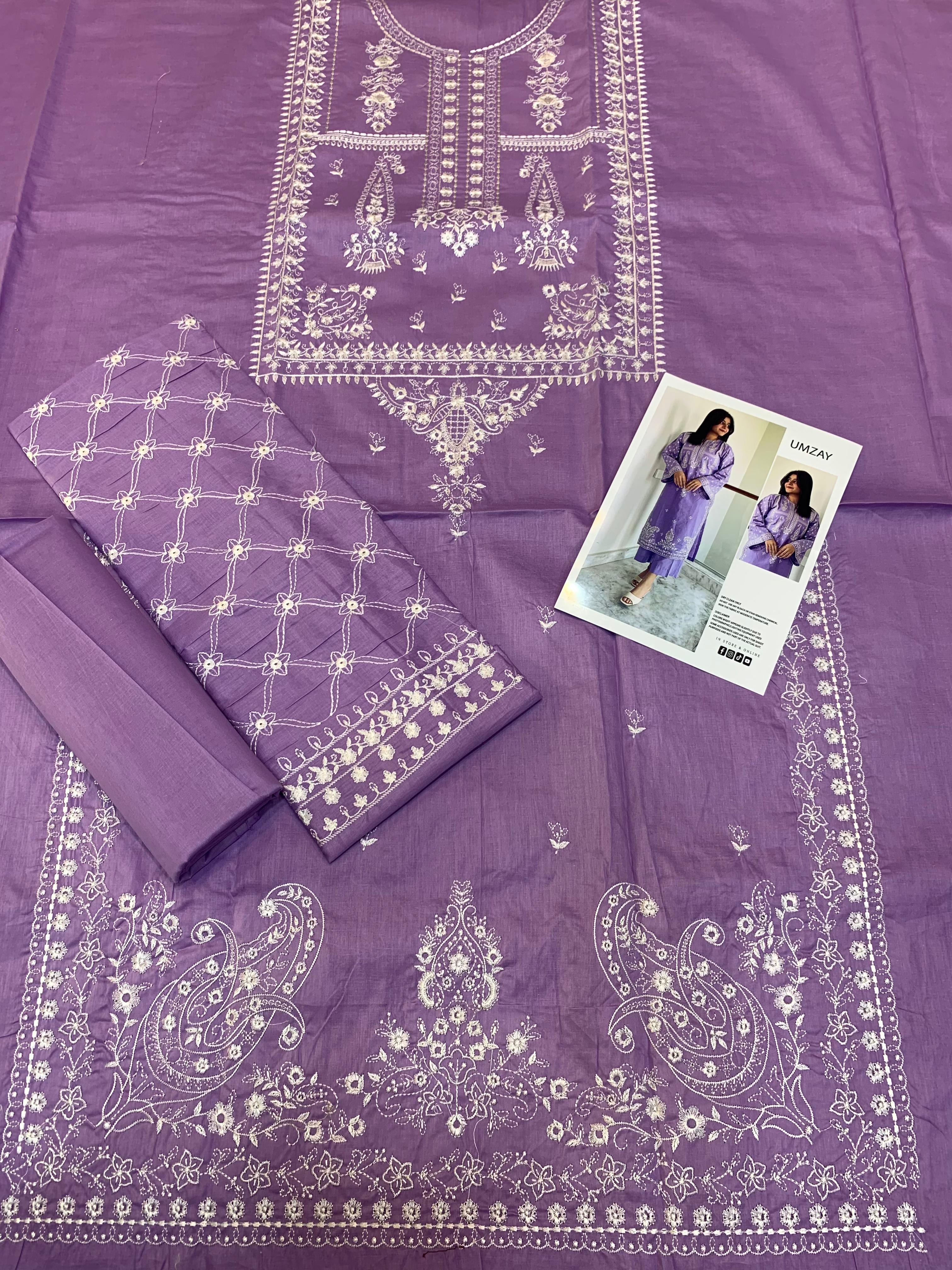 UMZAY - 2pc Embroidered Summer Lawn