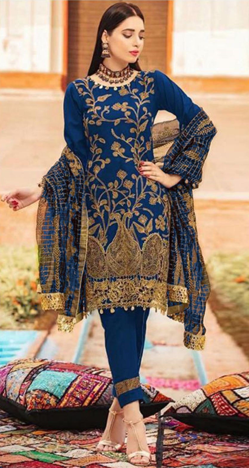 Zainab Chottani - 3pc Embroidered Lawn with Emb Organza Dopatta