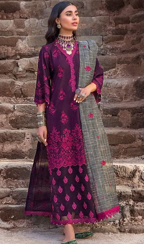 Zainab Chottani - 3pc Embroidered Lawn with Emb Diamond ready to wear Dopatta