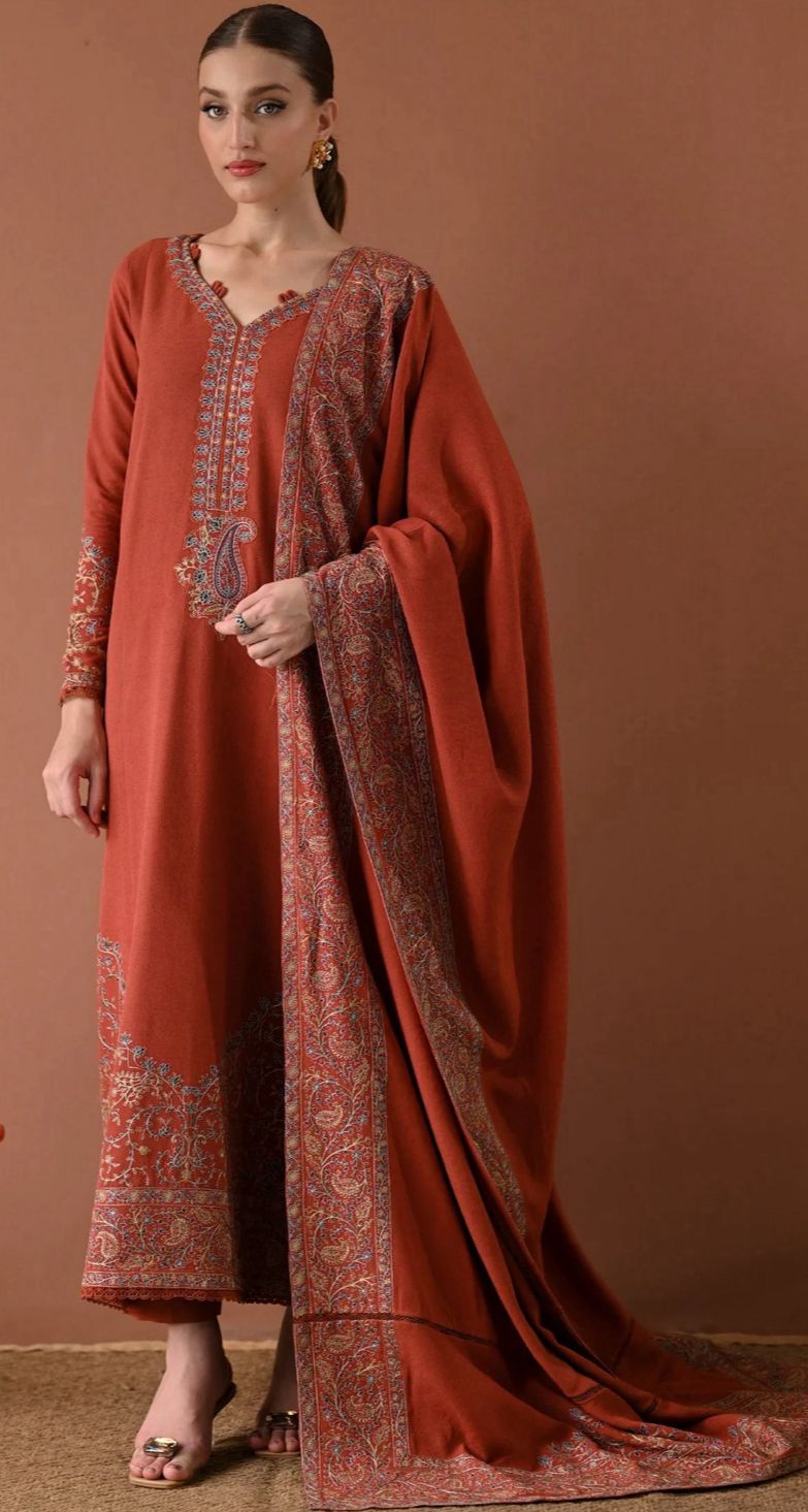 Batik - 3pc Embroidered Lawn with Emb Chiffon Dopatta