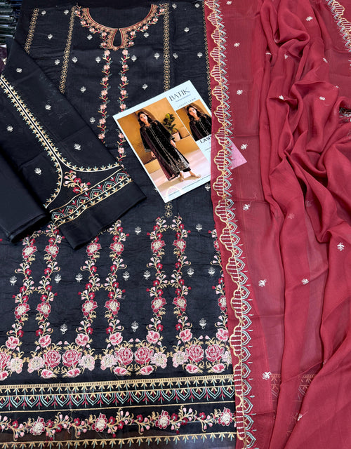 Batik - 3pc Embroidered Lawn with Emb Chiffon Dopatta