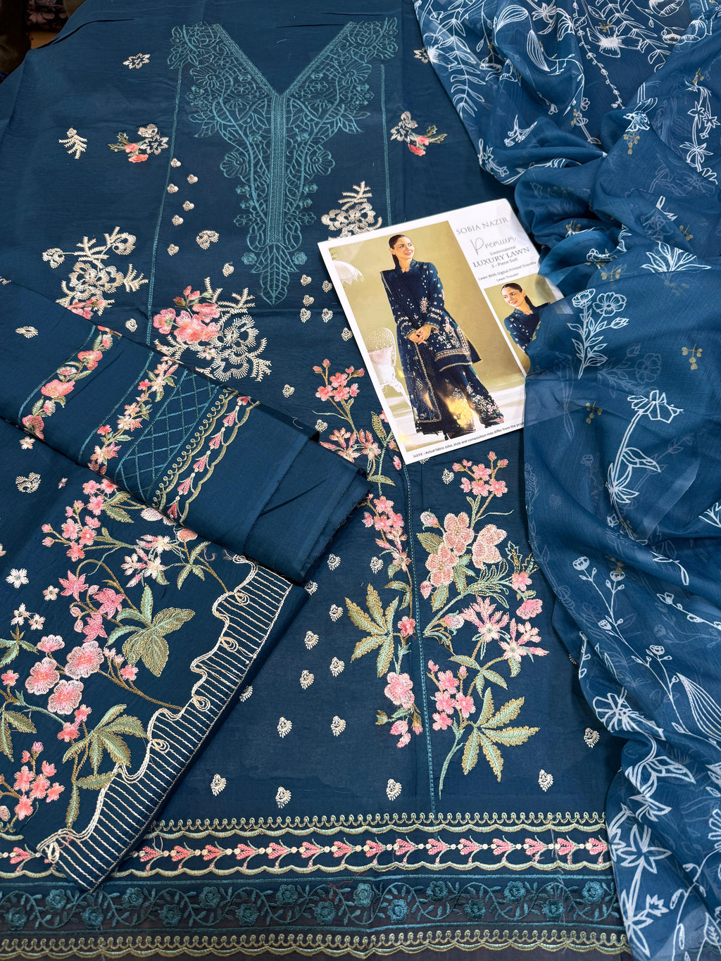 Sobia Nazir - 3pc Embroidered Lawn with Emb Chiffon Dopatta