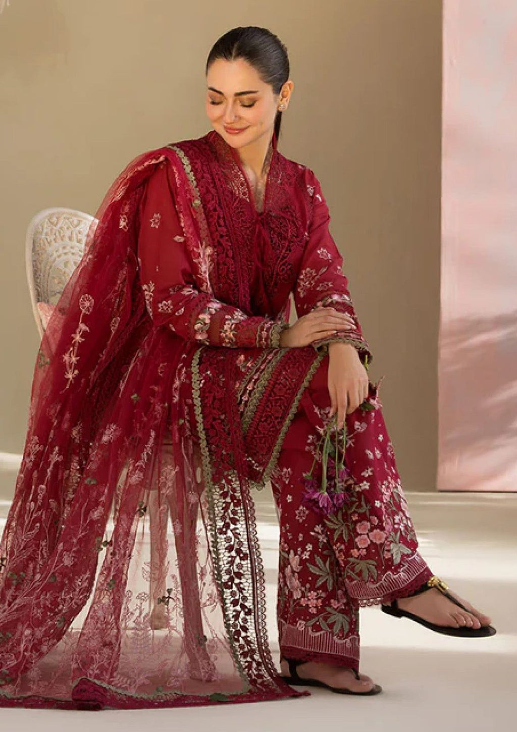 Sobia Nazir - 3pc Embroidered Lawn with Emb Chiffon Dopatta