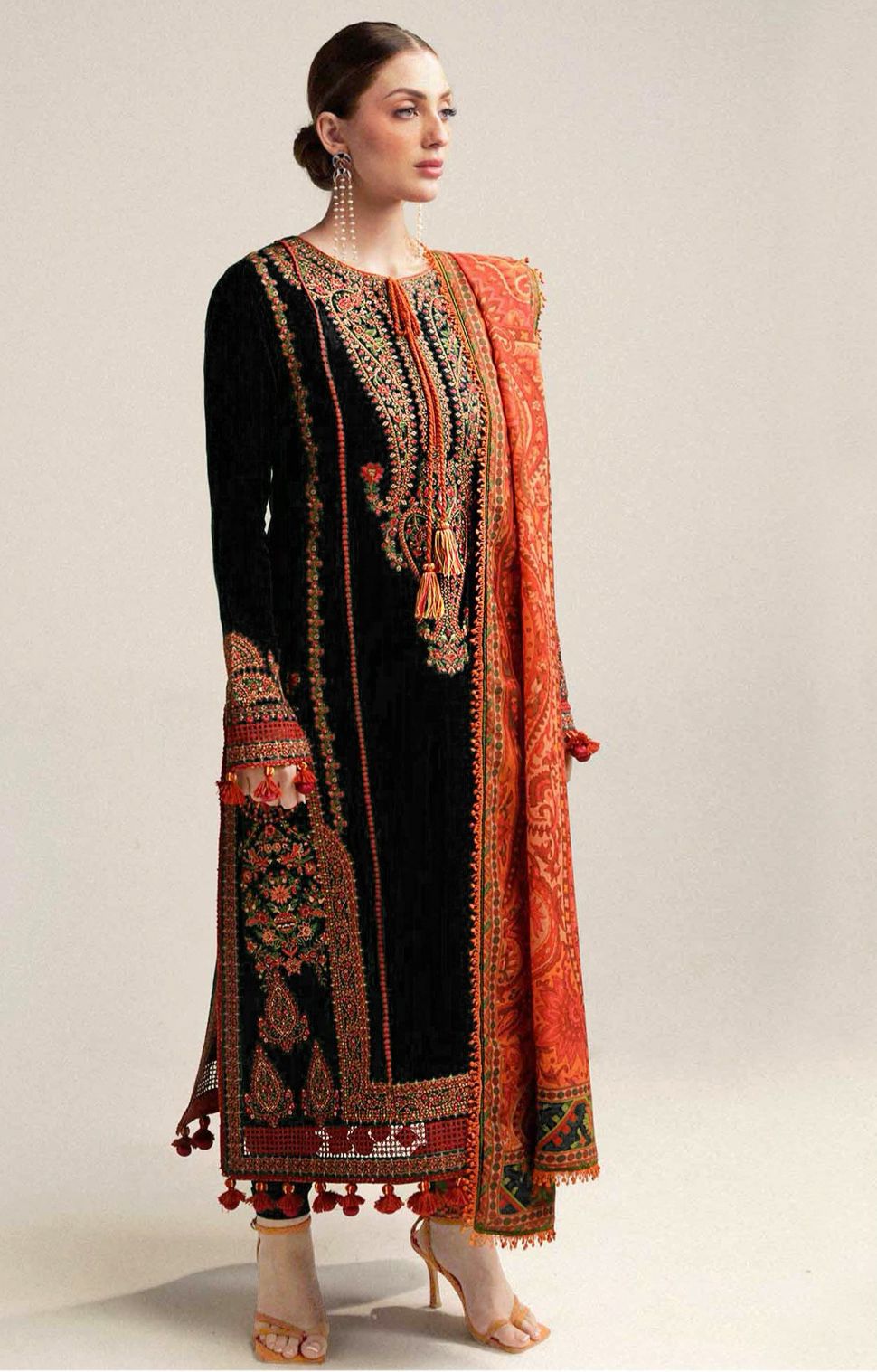Hussain Rehar - 3pc Embroidered Lawn with Printed Dimond Dopatta