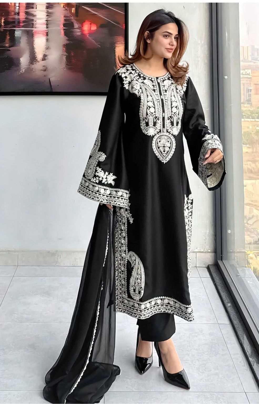 Urge - 3pc Embroidered Lawn with Emb Chiffon Dopatta