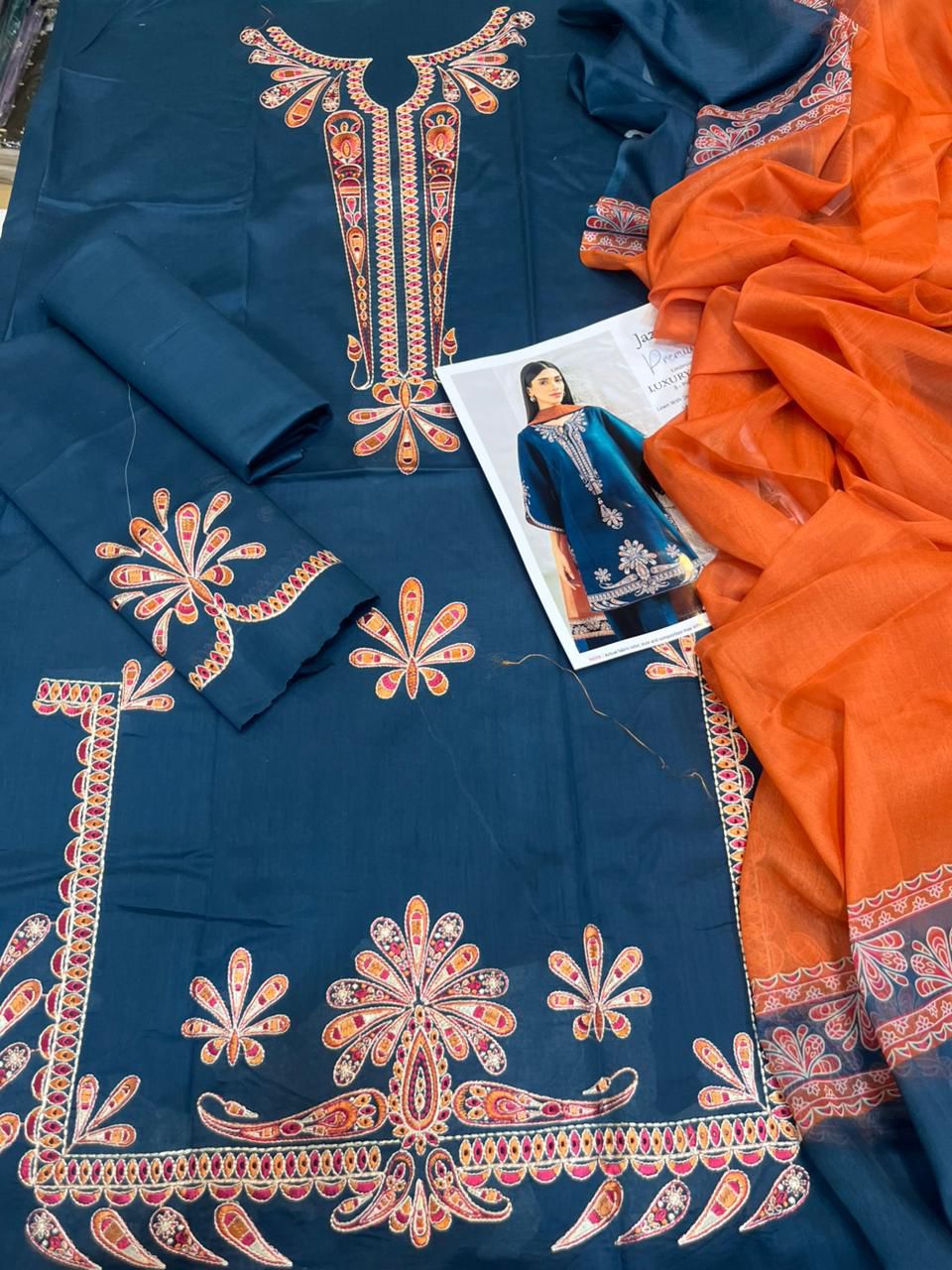 Jazmin - 3pc Embroidered Lawn with Printed Soft Chiffon Dopatta