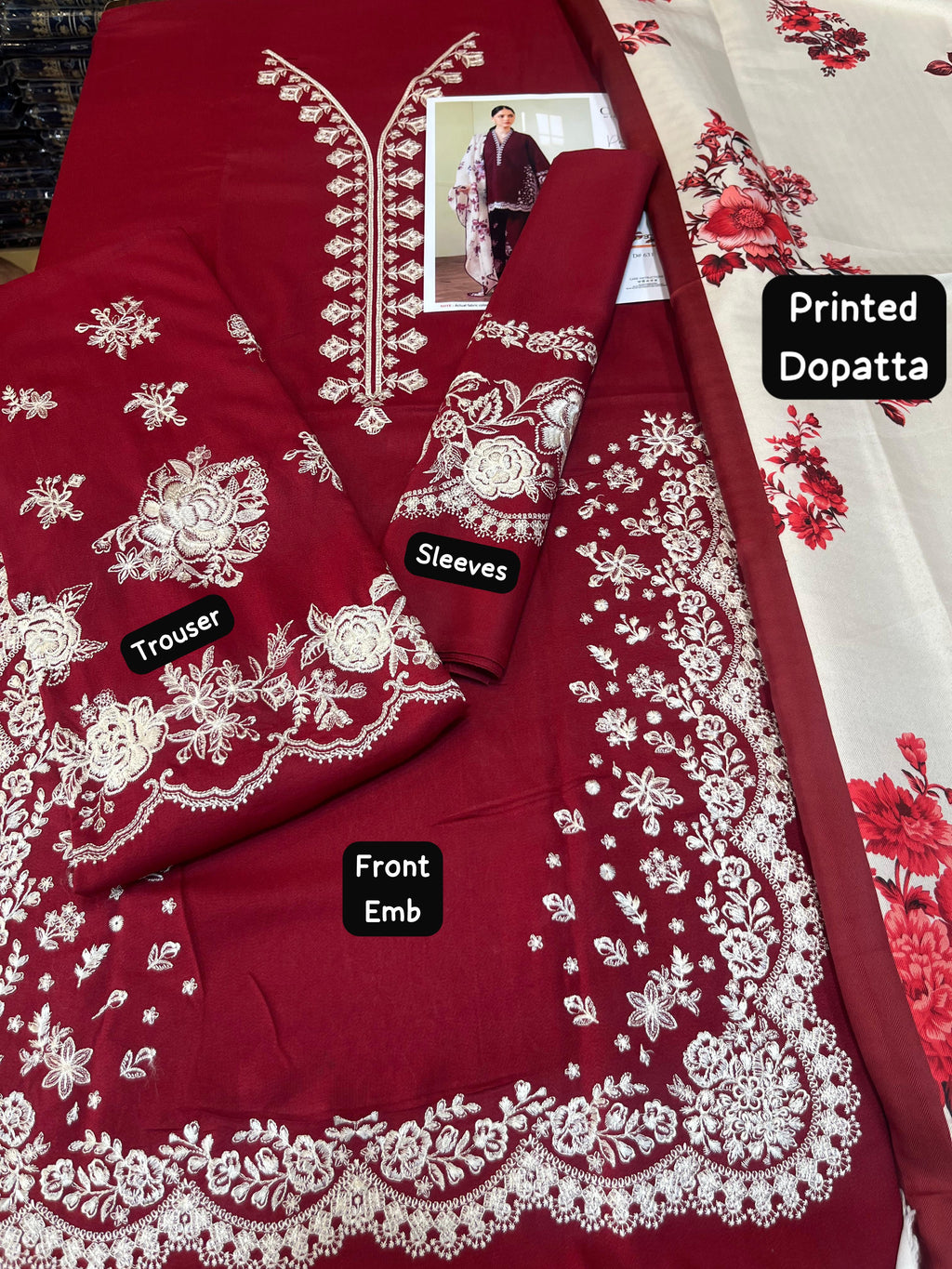 Zara Shahjahan - 3pc Embroidered Lawn with Printed Diamond Dopatta