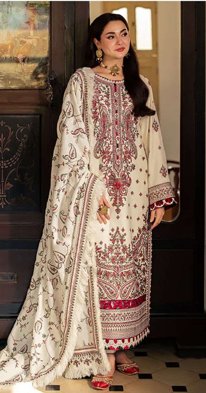 Asim Jofa - 3pc Embroidered Lawn with Printed Tarkashi Diamond Dopatta