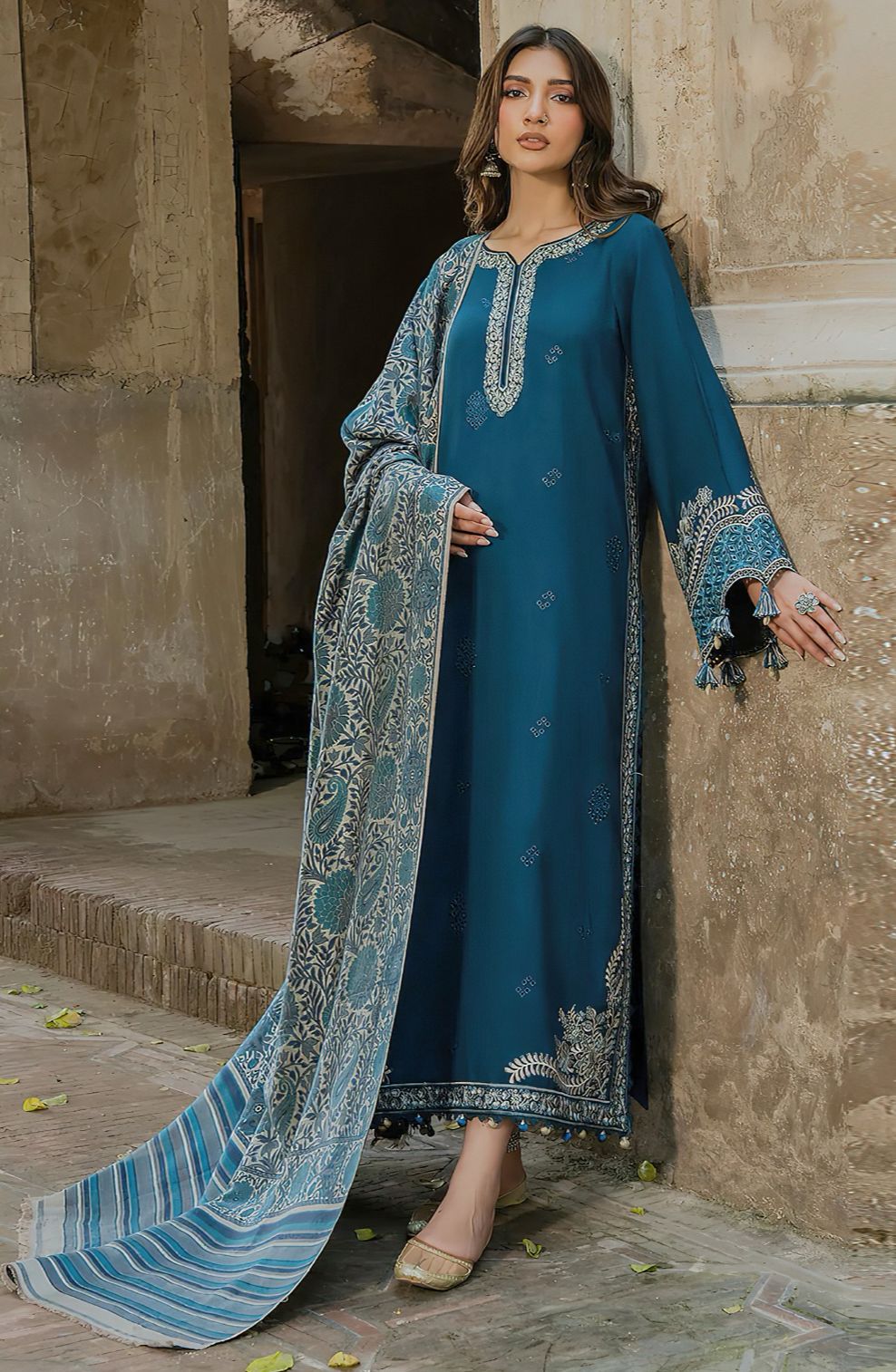 Izel - 3pc Embroidered Lawn with Printed Chiffon Dopatta