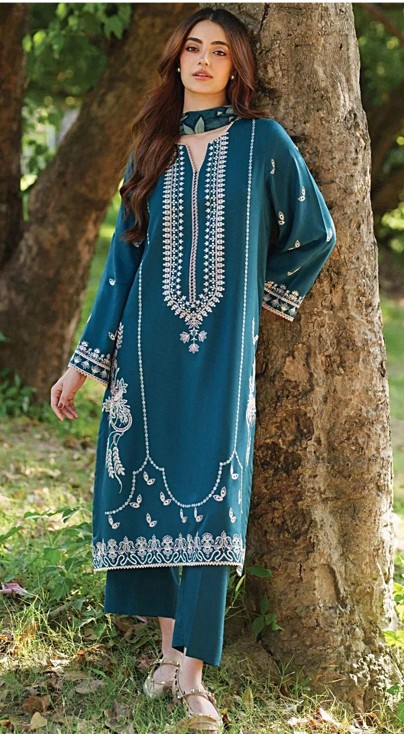 Garnet - 3pc Embroidered Lawn with Emb Chiffon Dopatta