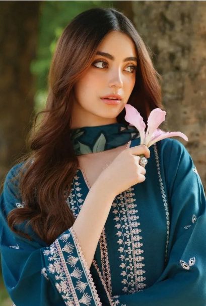 Garnet - 3pc Embroidered Lawn with Emb Chiffon Dopatta