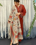 A Sling - 3pc Embroidered Lawn with Printed Diamond Dopatta