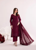 Shanaya - 3pc Chikenkari Embroidered Lawn with Ready to wear Emb Chiffon Dopatta