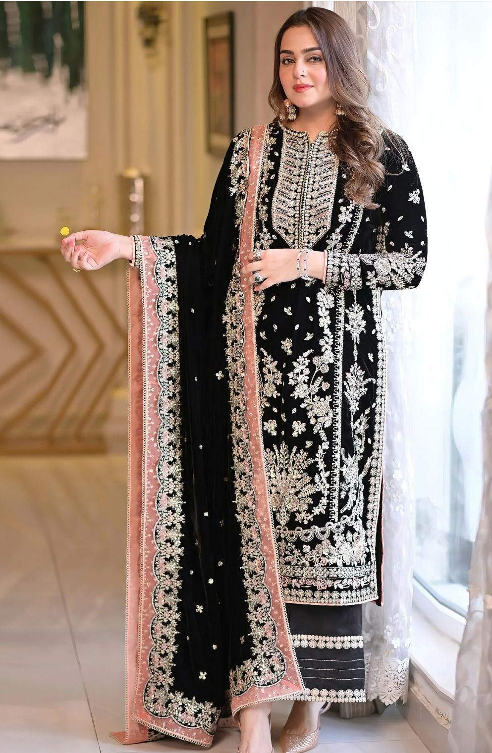Aneela’s - 3pc Embroidered Lawn with Ready to wear Emb Chiffon Dopatta