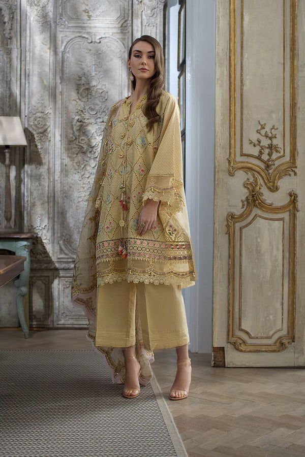 Chrimson - 3pc Embroidered Lawn with Emb Chiffon Dopatta