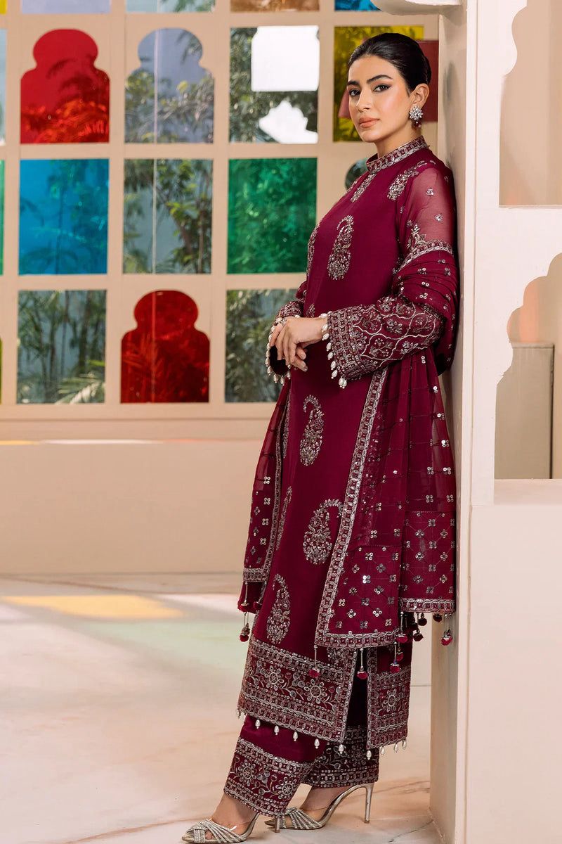 Asim jofa - 3pc Embroidered Lawn with Emb Heavy Chiffon Dopatta