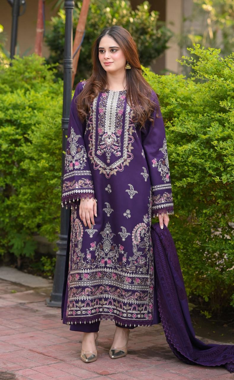 Libas - 3pc Embroidered Lawn with Printed Diamond Dopatta