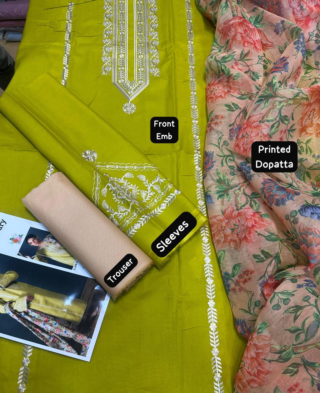 Zellbury - 3pc Embroidered Lawn with Printed diamond Dopatta