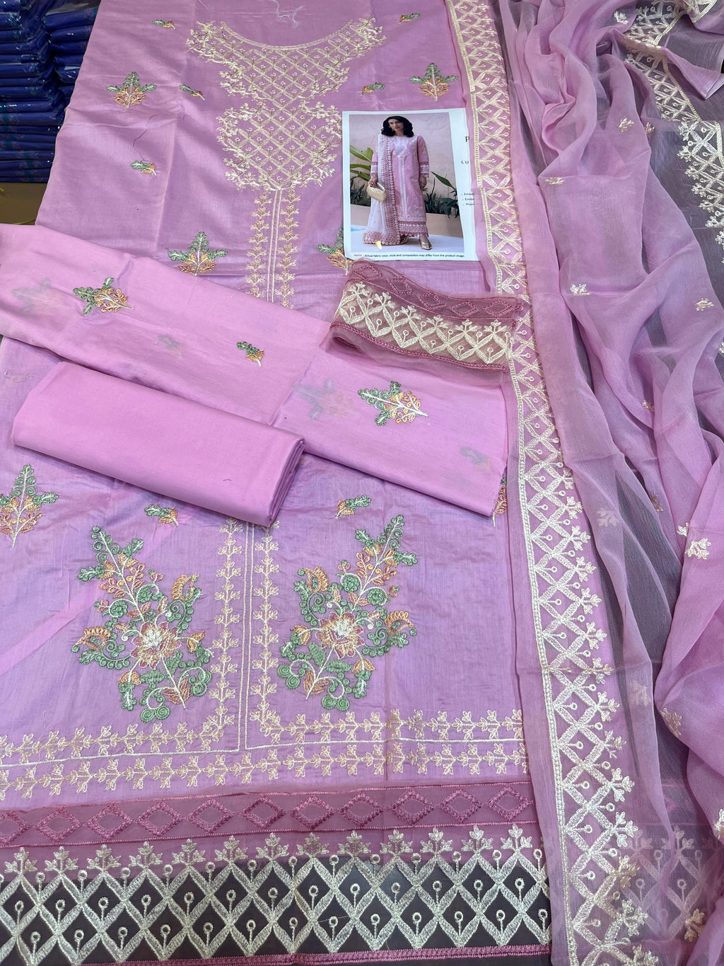 Marjan - 3pc Embroidered Lawn with Emb Chiffon Dopatta