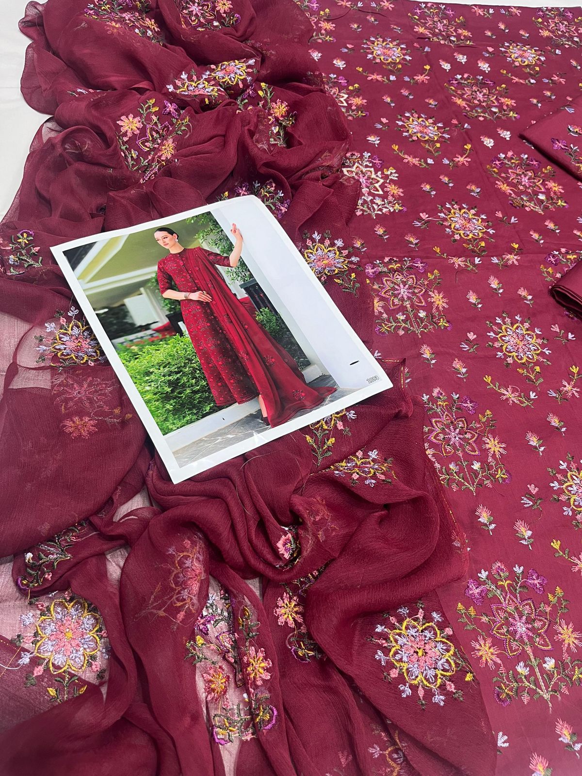 Bareeze - 3pc Embroidered Lawn with Bamber Chiffon Emb Dupata