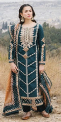 Qalamkar - 3pc Embroidered Lawn with Emb Chiffon Dopatta