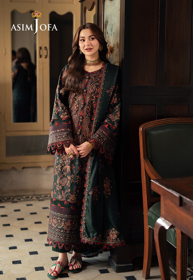 Asim Jofa - 3pc Embroidered Lawn with Emb Chiffon Dopatta