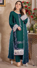Zarqash - 3pc Embroidered Lawn with Lawn Emb Dopatta