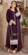Zarqash - 3pc Embroidered Lawn with Lawn Emb Dopatta