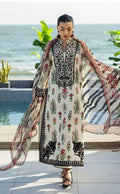 Zainab Chottani - 3pc Embroidered Lawn with Printed Pure Voil Dopatta