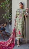 Zainab Chottani - 3pc Embroidered Lawn with Printed Pure Voil Dopatta