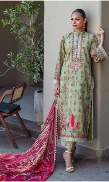 Zainab Chottani - 3pc Embroidered Lawn with Printed Pure Voil Dopatta