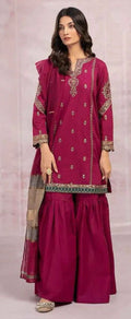Maria B - 3pc Embroidered Lawn with Printed Diamond Dopatta