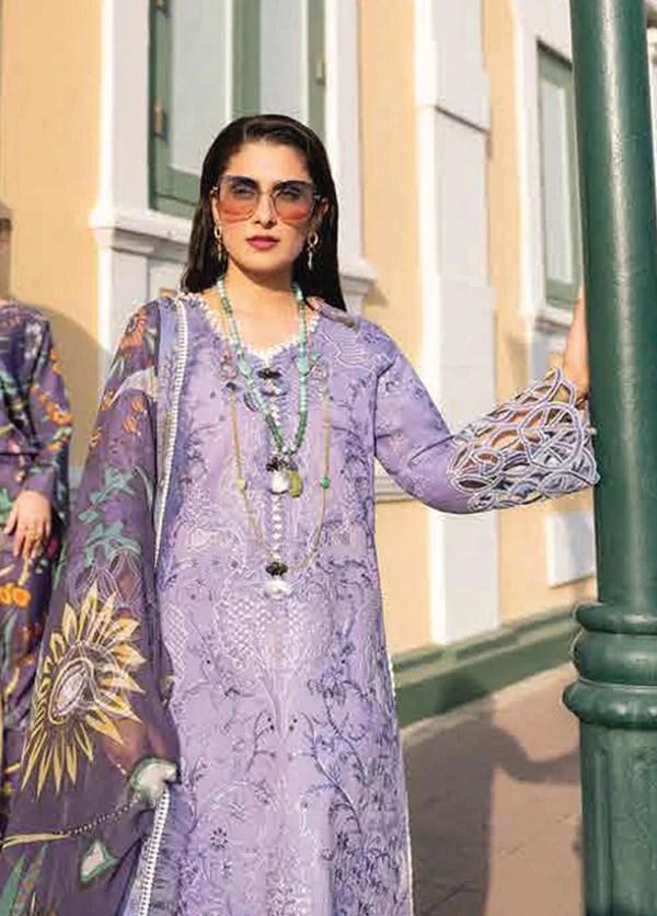 Mushq- 3pc Embroidered Lawn with Printed Diamond Dopatta