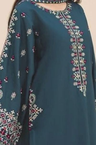 Batik - 3pc Embroidered Lawn with Emb Chiffon Dopatta
