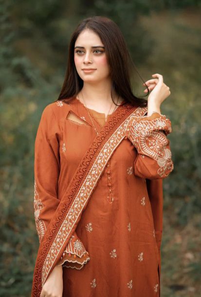 Libas - 3pc Embroidered Lawn with Emb Chiffon Dopatta