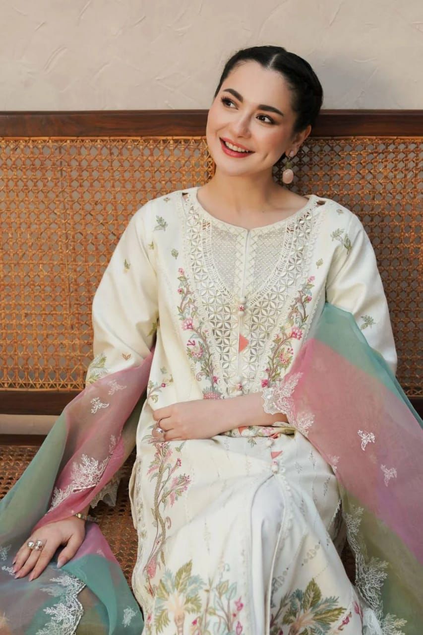 Jeem - 3pc Embroidered Lawn with Emb Dimaond Dopatta