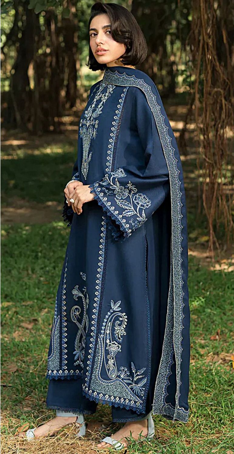 Asim jofa - 3pc Embroidered Lawn with Emb Chiffon Dopatta