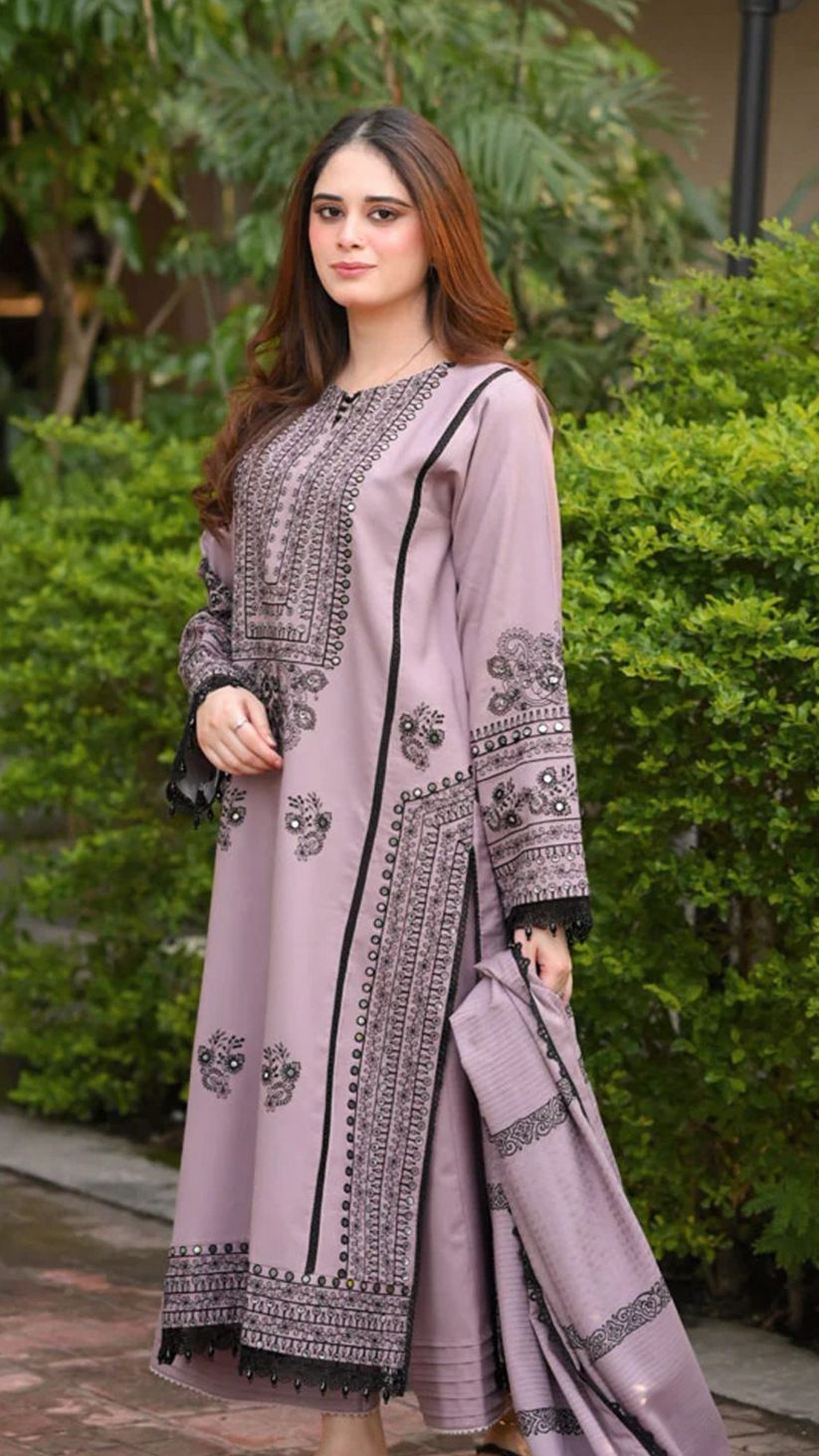 Libas - 3pc Embroidered Lawn with Emb Chiffon Dopatta