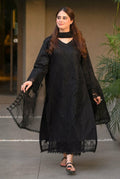 Zullbery - 3pc Chikenkari Embroidered Lawn with Emb Chiffon Dopatta
