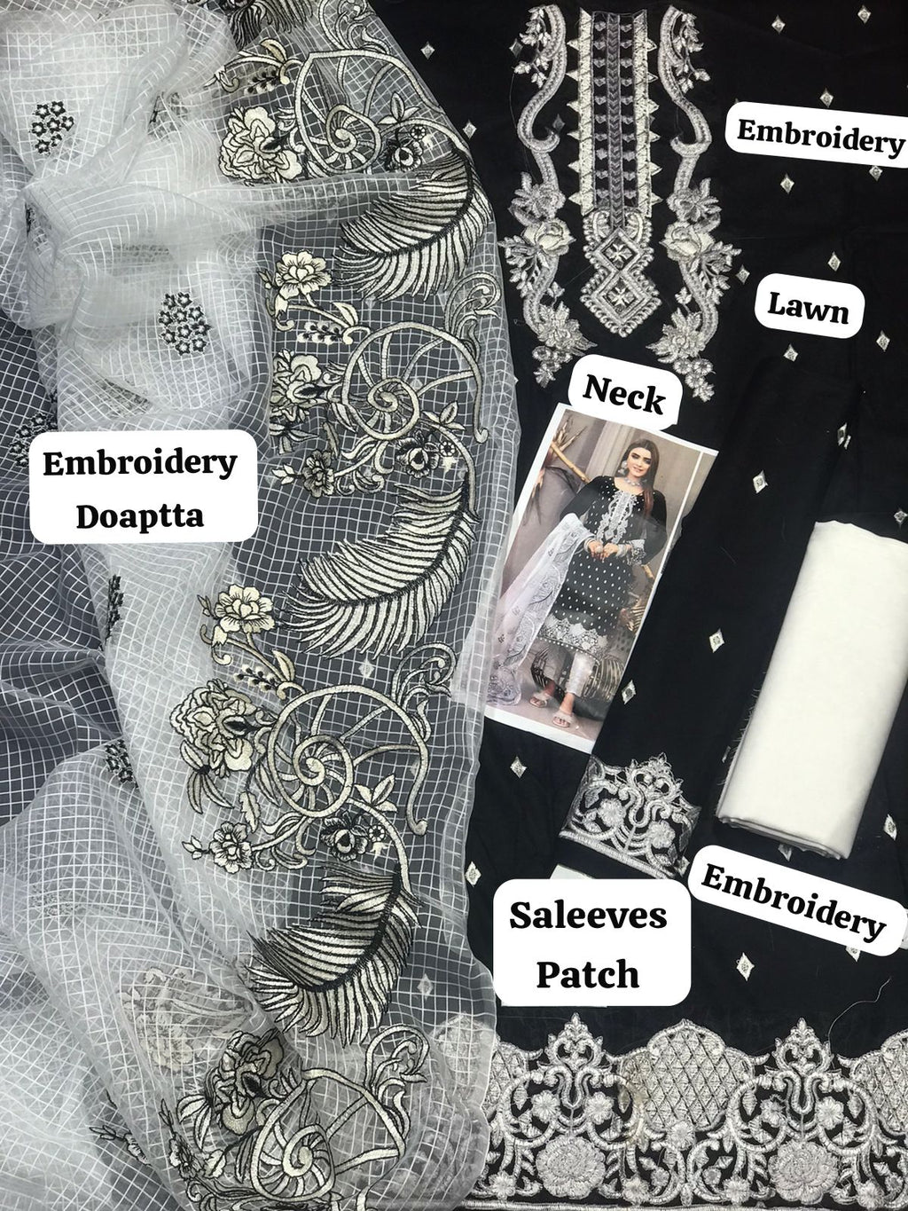Tawakkal - 3pc Embroidered Lawn with Emb Organza Dopatta