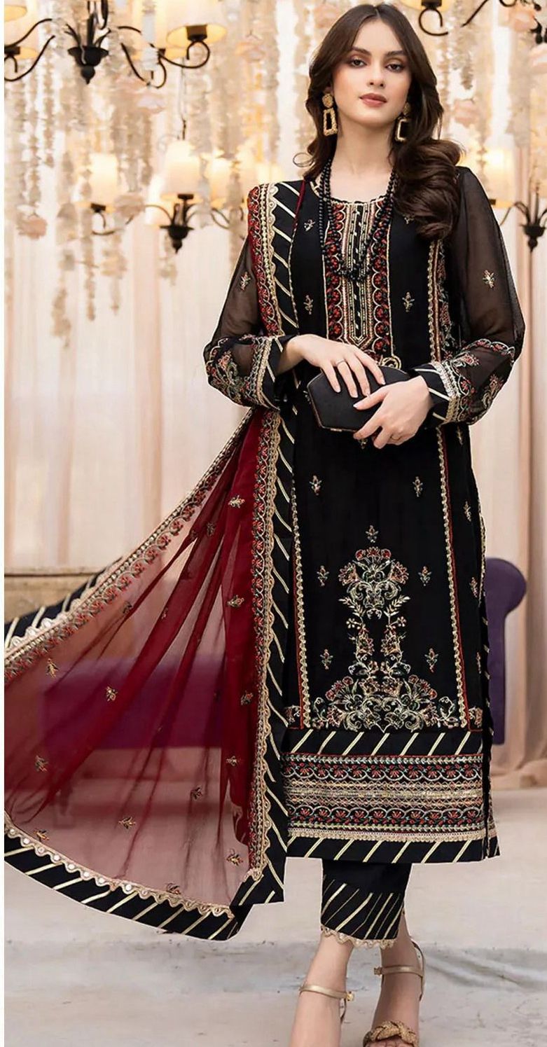 Norma Jamal - 3pc Embroidered Lawn with Emb Chiffon Dopatta
