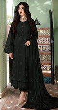 Mahnoor - 3pc Chikenkari Embroidered Lawn with Emb Chiffon Dopatta