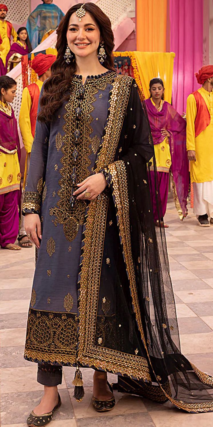 Asim Jofa - 3pc Embroidered Lawn with Emb Chiffon Dopatta