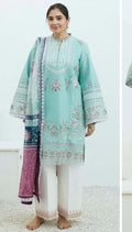 Zarashahjahan- 3pc Embroidered Lawn with Printed Diamond Dopatta