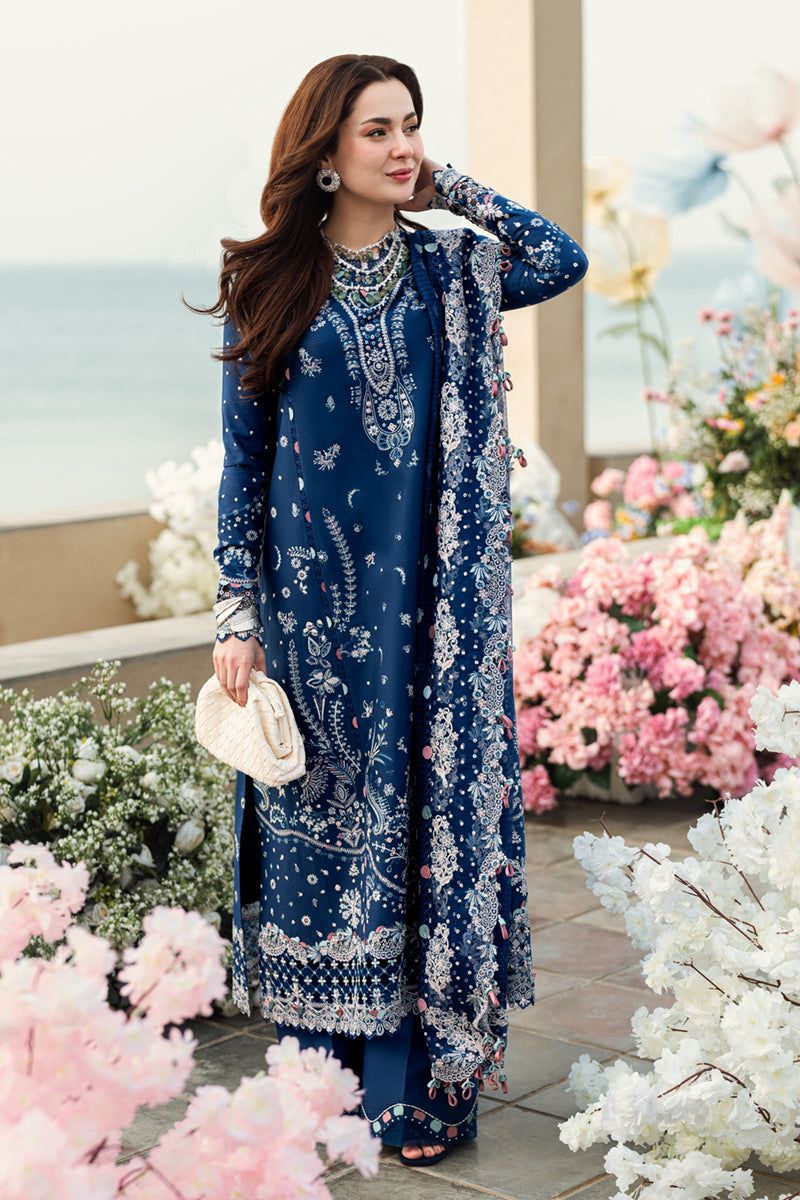 Qalamkar - 3pc Embroidered Lawn with Emb Chiffon Dopatta