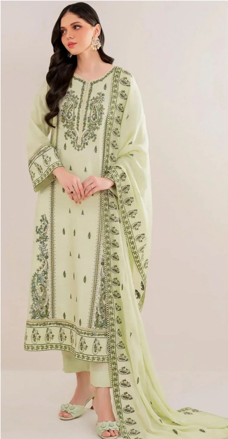 Garnet - 3pc Embroidered Lawn with Emb Chiffon Dopatta