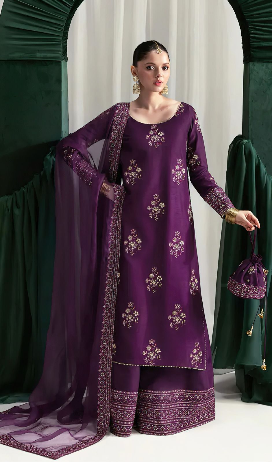 Batik - 3pc Embroidered Lawn with Emb Chiffon Dopatta